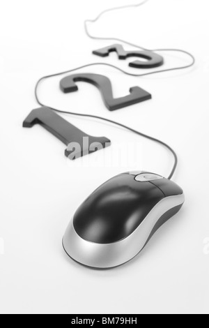 number 123 and computer mouse, concept of easy learning Stock Photo