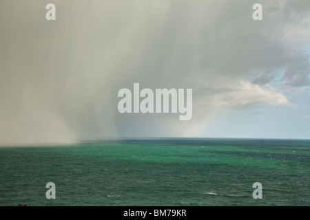Storm at sea, Cornwall, England, UK Stock Photo