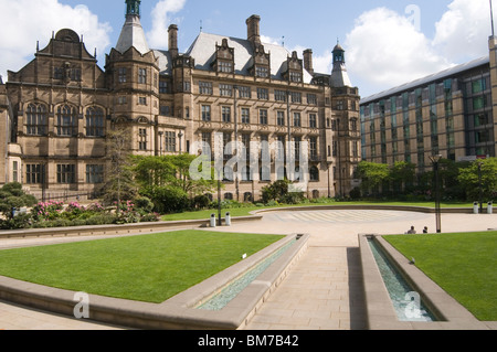 sheffield townhall town call city cities uk north northern england south yorkshire council office offices councilors major squar Stock Photo