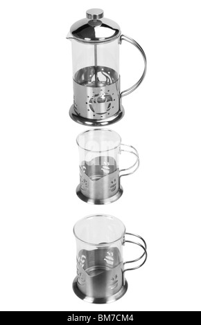 Coffee maker with coffee cups Stock Photo