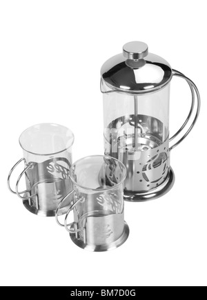 Coffee maker with coffee cups Stock Photo