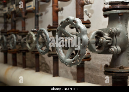 Detail of valves and pipes Stock Photo