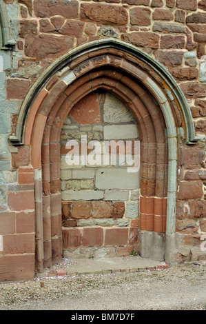 Blocked off doorway, St. John the Baptist Church, Baginton, Warwickshire, England, UK Stock Photo