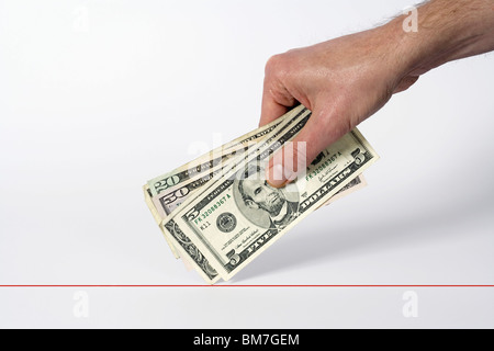 Put your money on the line Stock Photo