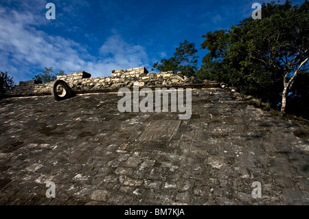 A Mayan ball court in the ruins of the ancient Mayan city of Coba in Mexico's Yucatan Peninsula Stock Photo