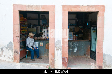 Mineral de Pozos Guanajuato Mexico shopkeeper Stock Photo