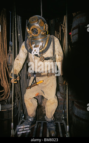 A US Navy hard hat diving suit and helmet Stock Photo - Alamy