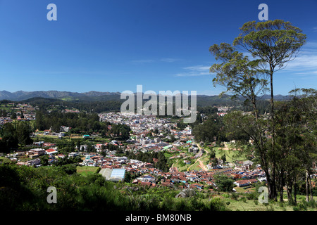 View of Ooty, short for Ootacamund, a popular hill station resort in Tamil Nadu state, India. Stock Photo