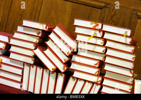 Hymnals and prayer books - stack Stock Photo