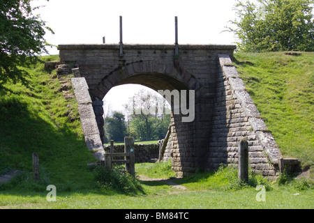 disused railway track and bridge  Summerbridge , Nidderdale North Yorkshire Stock Photo