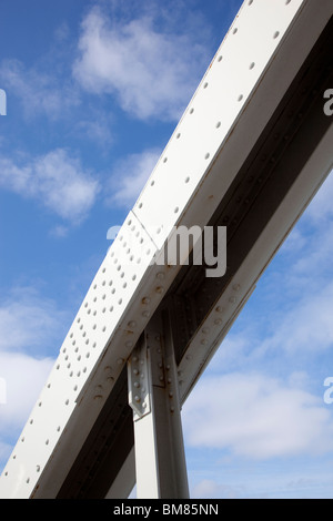 Riveted steel beam at a steel bridge support structure Stock Photo ...