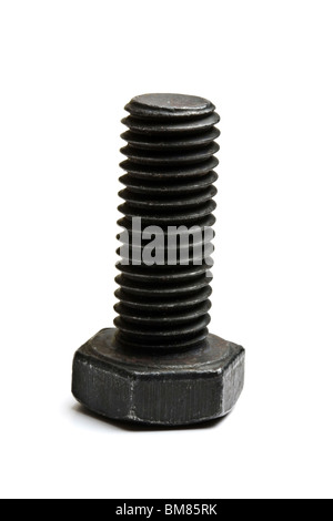 Closeup metal Bolt and nut isolated on white background Stock Photo - Alamy
