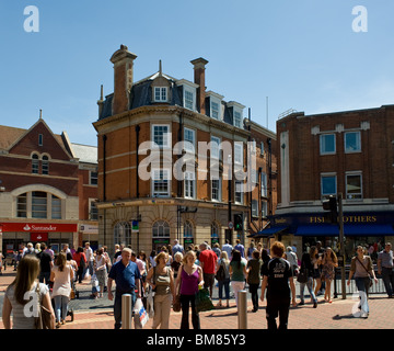 People shopping in Chelmsford Town centre in Essex. Stock Photo