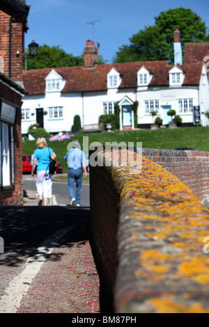 A view over the small bridge in the picturesque village of Finchingfield in Essex, England. Stock Photo