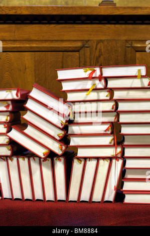 Hymnals and prayer books - stack Stock Photo