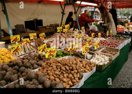 Vegetables at the Turkish market at Maybachufer in eastern Kreuzberg, Berlin, Germany Stock Photo