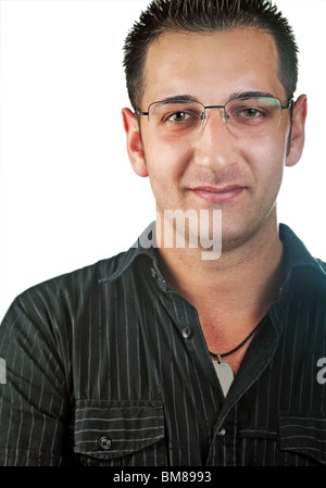 One confident young business man isolated on white Stock Photo