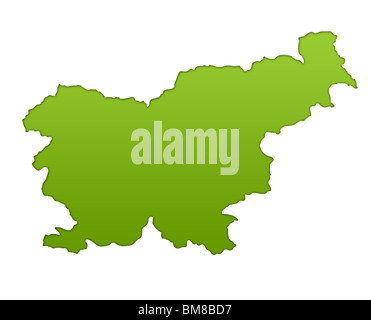 Slovenia map in gradient green, isolated on white background. Stock Photo