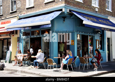 Outdoor restaurant, Shepherd Street, Shepherd Market, Mayfair, City of Westminster, Greater London, England, United Kingdom Stock Photo