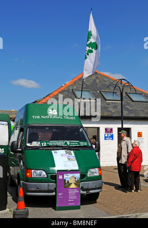 people looking at a national trust membership van in falmouth,cornwall,uk Stock Photo