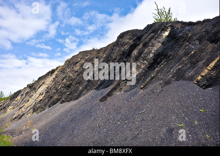 Coal seams in rock Stock Photo