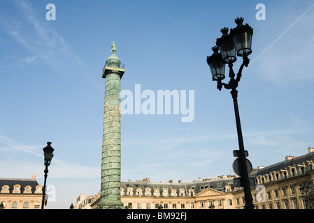 France, Paris, Place Vendome and the Colonne Vendome Stock Photo