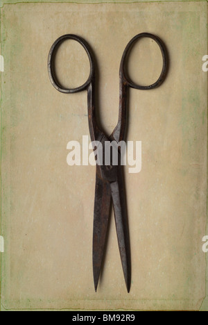 Old fashioned barber's pair of scissors Stock Photo