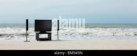 Home theater on beach Stock Photo