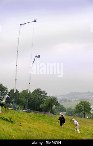 A golfer and his caddy look for a lost ball at The Celtic Manor Wales Open 2008 the venue for the 2010 Ryder Cup Stock Photo