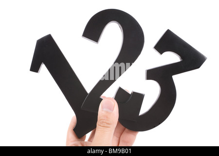 number 123 with white background, concept of easy, Simplicity Stock Photo