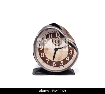 Studio shot of a Still-life of a Broken Alarm Clock Stock Photo