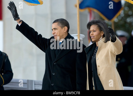 President- Elect Barack Obama and Michelle Obama at the We Are One Concert. Stock Photo