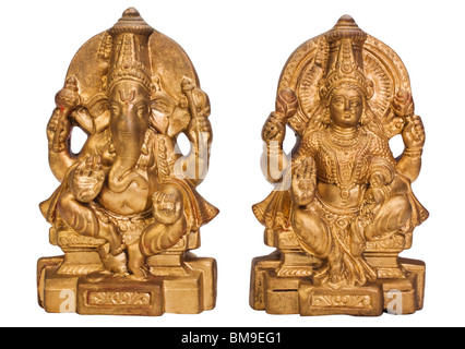 Figurines of Goddess Lakshmi and Lord Ganesha Stock Photo