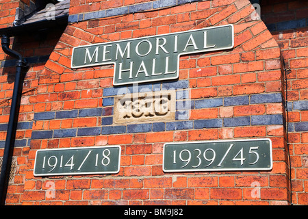 Memorial Hall Haxby York Yorkshire England Stock Photo