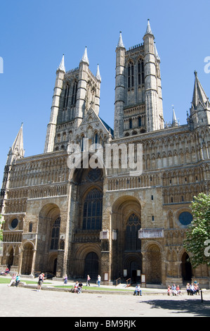 Lincoln cathedral uk  Lincolnshire church place of worship uk religion religious worshiping Stock Photo