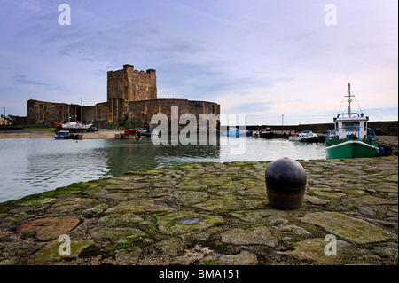 Carrickfergus Castle and Harbour in County Antrim Stock Photo