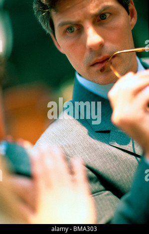 Business man in thought. Stock Photo