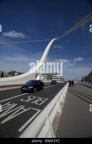 The Samuel Beckett Bridge in Dublin's docklands opened on the 10th of December 2009 by the then Lord Mayor Emer Costello Stock Photo