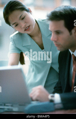 Business people with computer. Stock Photo