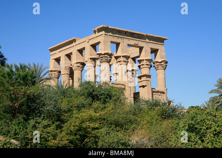 Trajan's Kiosk of Philae Temple on Agilkia Island, Egypt Stock Photo