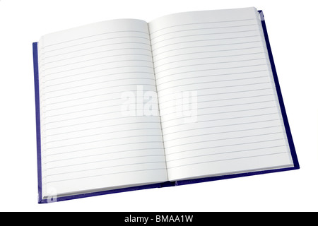 Open pages of a notebook isolated on white. Stock Photo