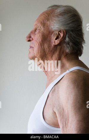 Profile of Senior Man Stock Photo
