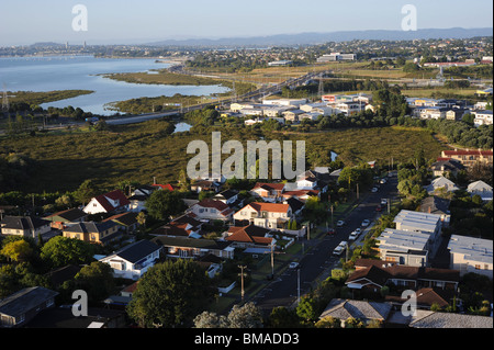Overview of Town, South Island, New Zealand Stock Photo