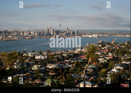 Overview of Auckland Skyline, Auckland Region, New Zealand Stock Photo