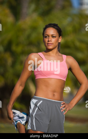 Woman Streching Stock Photo