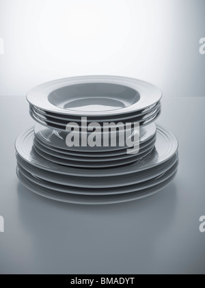 Stack of Matching Plates Stock Photo