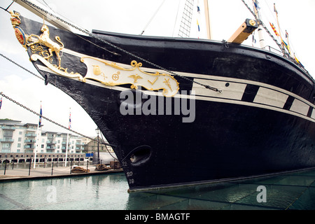 Decorated ship bow, SS Great Britain maritime museum, Bristol, England Stock Photo