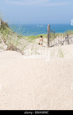 Entrance to beach, Cape Cod, Massachusetts, USA. Stock Photo