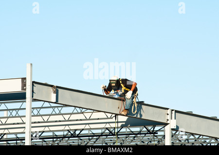 Welding structural steel beams Stock Photo - Alamy