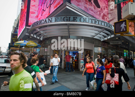 American Eagle Outfitters flagship retail store in the heart of Times Square in New York Stock Photo